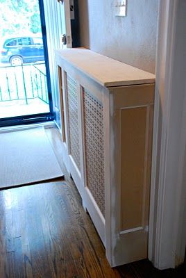 Radiatorkast Wall Heater Cover, Diy Radiator Cover, Old Radiators, Front Closet, Hiding Ugly, Air Return, Heater Cover, Diy Workbench, Radiator Cover