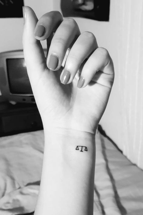 Lawyer Tattoo, Scales Of Justice Tattoo, Law Tattoo, Justice Tattoo, Balance Tattoo, Small Finger Tattoos, Libra Tattoo, Scale Tattoo, Dragon Tattoo For Women