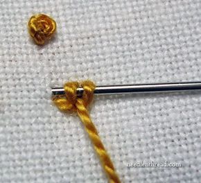 Colonial Knot, French Knot Stitch, French Knot Embroidery, Pola Bordir, Crazy Quilting, Needlepoint Stitches, Embroidery Stitches Tutorial, Pola Sulam, Techniques Couture