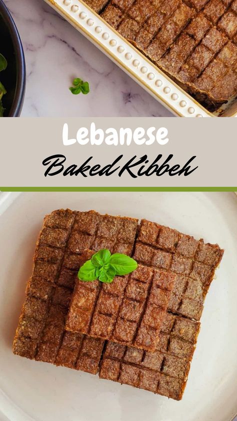 Kibbeh bil Sanieh is Lebanese comfort food at its best. This baked kibbe recipe is perfect for meal prep, it freezes wonderfully, so make a big batch and freeze the rest in portions. Baked Kibbeh Recipe Lebanese, Kibbe Recipe, Baked Kibbeh Recipe, Kibbeh Nayeh, Kibbeh Recipe Lebanese, Baked Kibbeh, Kibbeh Recipe, Air Fryer Recipes Chicken Breast, Lebanese Desserts