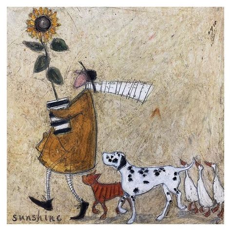 Sam Toft's Very Own Website – Sam Toft and her Wonderful World of Mustard Old Couple Cartoon, Mid Century Illustration, Watercolor Flowers Paintings, Animal Projects, Couple Cartoon, Art Website, British Artist, Applique Quilts, Funny Art