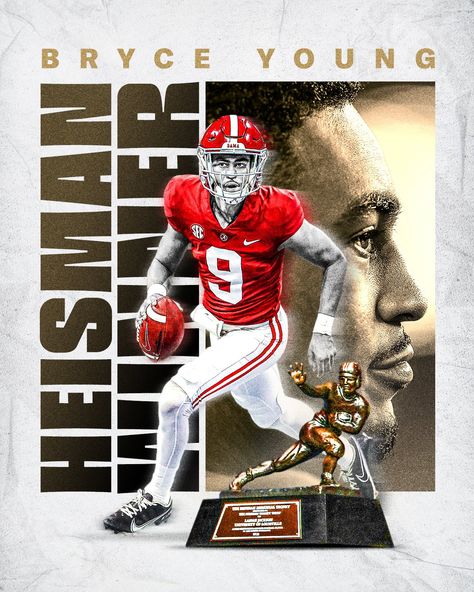 MAX SPORTS: HEISMAN TROPHY WINNER | BRYCE YOUNG Alabama Crimson Tide Football Wallpaper, Alabama Football Roll Tide, Football Awards, Heisman Trophy Winners, Sec Football, Heisman Trophy, Bama Football, Alabama Crimson Tide Football, Crimson Tide Football