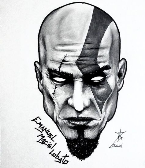 Kratos Sketch, Kratos Drawing, Young Kratos, Sketch Character, Pencil Drawing Images, Weird Tattoos, Anatomy Sketches, Dragon Ball Wallpapers, Cover Up Tattoos