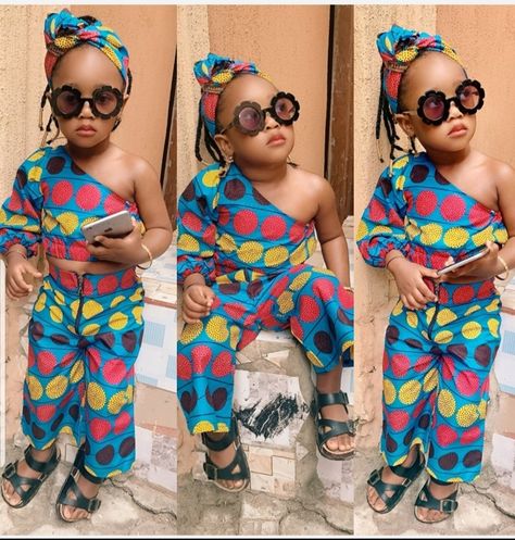 Try this style for your kids#Nigeria kids fashion# Trouser And Top For Kids, Trouser And Top, Styles For Kids, 2piece Outfits, Ankara Style, Long Trousers, Children's Fashion, Childrens Fashion, Ankara