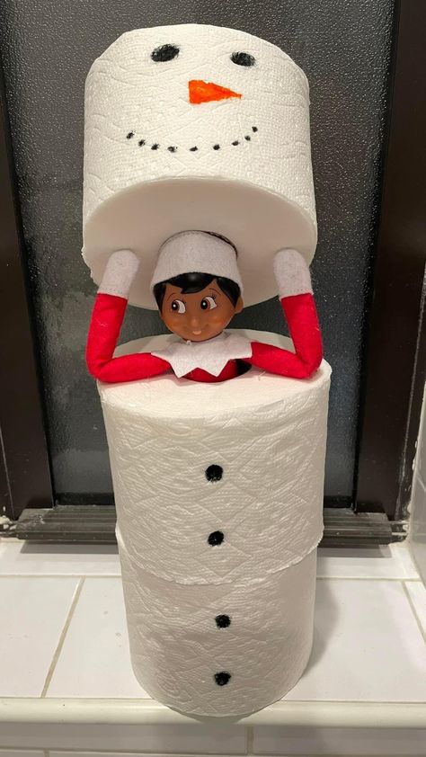 Elf On The Shelf Ideas Toilet Paper Roll, Elfs Last Night Ideas, Awesome Elf On The Shelf Ideas, 2024 Christmas, Elf Ideas, Elf On A Shelf, Toilet Paper Roll, Elf On The Shelf Ideas, Paper Roll