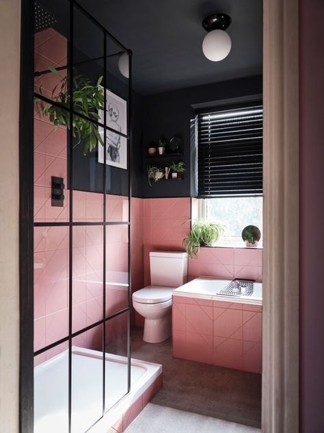 Bathroom remodel ideas – 18 looks and expert tips to save on your renovation | Real Homes Pink Tile Bathroom, Pink And Black Bathroom, Small Bathroom Window, Bathroom Design Trends, Real Homes, Bathroom Top, Bathroom Windows, Bathroom Trends, Boutique Interior