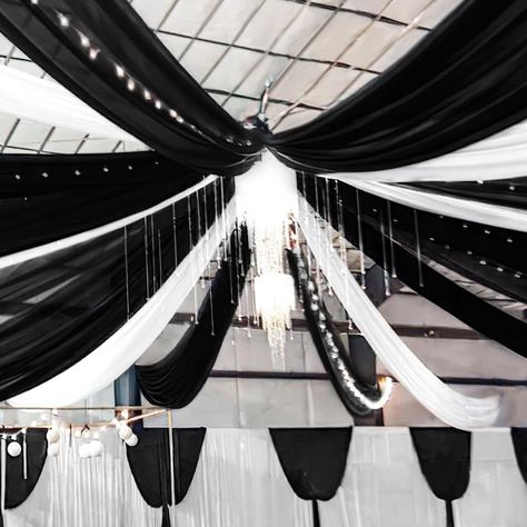 PRICES MAY VARY. 【Chiffon Fabric Curtain】The package will include 6 panels black wedding ceiling drapes (Not include stand), each wedding extra long curtain measures 5 feet(60inch)wide x20 feet(240inch) long. Sufficient quantity can meet your needs. These arch draping are applicable for any indoor and outdoor occasion either for decorative or functional uses. 【Black Ceiling Curtain Easy to Install】There is a 4 inches pocket for rod or pole entry at the top and bottom of each panel creating beaut Swan Lake Decorations, Event Ceiling Decor, Ceiling Draping Wedding, Draping Curtains, Drapes For Wedding, Fabric Arch, Ceiling Drapes, Arch Draping, Ceiling Covering