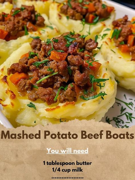 Potato Boats, Making Mashed Potatoes, Beef And Potatoes, Easy Healthy Meal Prep, Mashed Potato, Milk Recipes, Crockpot Recipes Easy, Healthy Meal Prep, Quick Recipes