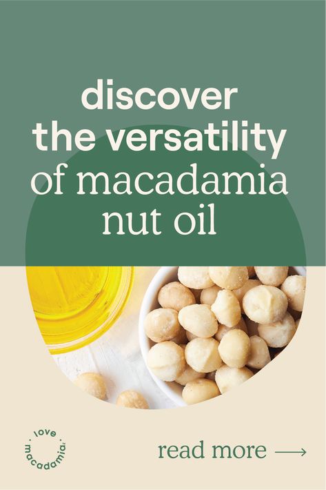 If you aren’t using macadamia nut oil, you’re seriously missing out! It’s one of the healthiest oils you can use for cooking and it’s so versatile that it’s even used in skin and hair care products to help moisturize and hydrate your body. Take a closer look at the benefits in this article! #macadamia #nut #plantbased #oil Macadamia Oil Benefits, Skin And Hair Care, Macadamia Nut Oil, Macadamia Nut, Macadamia Oil, Healthy Oils, Food Science, Oil Benefits, Oil Uses