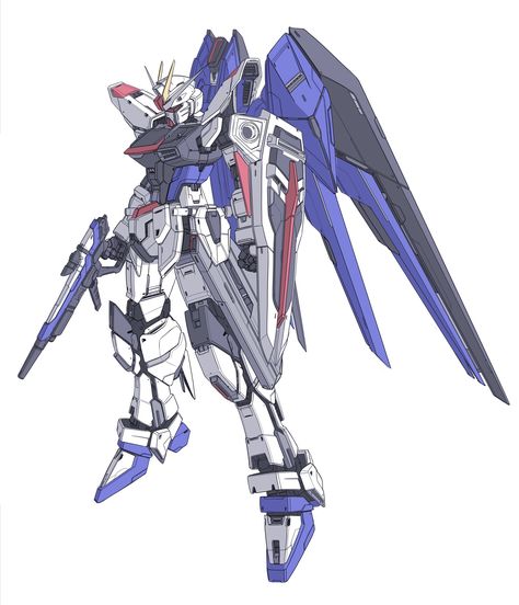 Gundam Freedom, Gundam Pose, Gundam Wing Zero, Gundam Artwork, Gundam Concept, Mythological Monsters, Freedom Gundam, Mecha Design, Freedom Art