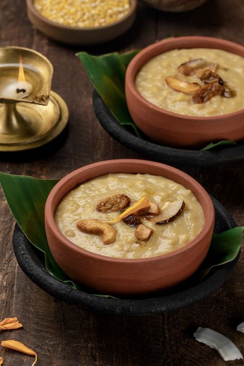 Mung Dal Payasam (Sweet Lentil Pudding with Coconut Milk, Gluten-free) — Cupcakeree Lentil Dessert, Sweets Photography, Onam Wishes, Yellow Lentils, Kerala Food, Dry Coconut, Dry Ginger, Sunday Breakfast, Sweet Meat