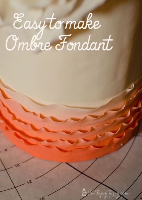 Creating Ombre Fondant Cake Piping Designs, Cake Recipes And Decorating, Working With Fondant, Cuppy Cake, Princess Bride Wedding, Fondant Ruffles, Fondant Techniques, Birthday Under The Sea, Chocolate Yogurt