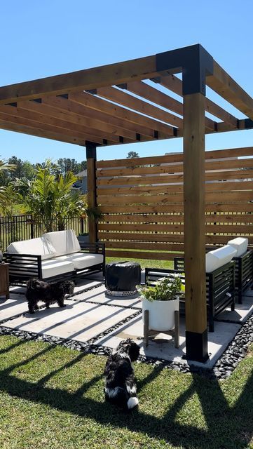 Pergola Backyard, Cement Pavers, Backyard Goals, Cement Patio, Modern Outdoor Spaces, Wood Pergola, Pergola Design, Backyard Pergola, Outdoor Living Patio