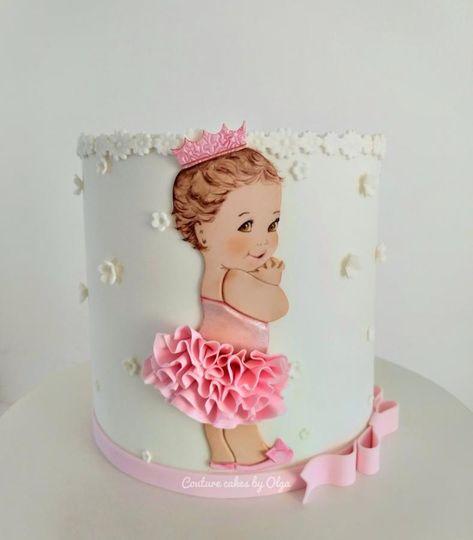 Baby Doll Cake, Torturi Baby Shower, Baby Girl Cake, Vintage Foto's, Baby Shower Cakes Girl, Couture Cakes, Beautiful Birthday Cakes, Baby Birthday Cakes