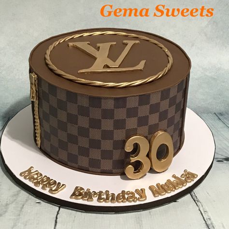 Lv Cake, Louis Vuitton Cake, Crazy Wedding Cakes, Birthday Cake For Boyfriend, 17 Birthday Cake, Cake For Boyfriend, Dad Birthday Cakes, Fondant Cake Designs, Gravity Cake