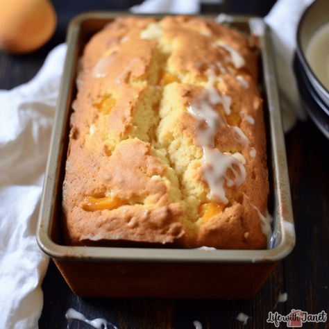 Peaches & Cream Cheese Loaf Peaches And Cream Cheese Loaf, Peach Loaf, Cream Cheese Loaf, Peaches Cream Cheese, Cheese Loaf, Cream Cheese Bread, Simple Sugar, Sugar Glaze, Peaches And Cream