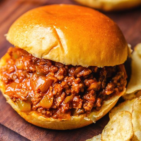 Check out Homemade Sloppy Joes recipe and more from Sur La Table! Old Fashioned Sloppy Joe Recipe, Sauté Onions, Homemade Sloppy Joe Sauce, Grilled Cheese Sloppy Joe, Slow Cooker Sloppy Joes, Sloppy Joe Recipe Easy, Homemade Sloppy Joe Recipe, Turkey Sloppy Joes, Sloppy Joes Easy