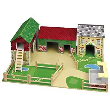 Tidlo Old Field Farm: Tidlo: Amazon.co.uk: Toys & Games Wooden Toy Farm, Barn With Loft, Toy Farm, Wooden Playset, Loft Ladder, Farm Toys, Farm Scene, Small World Play, New Farm