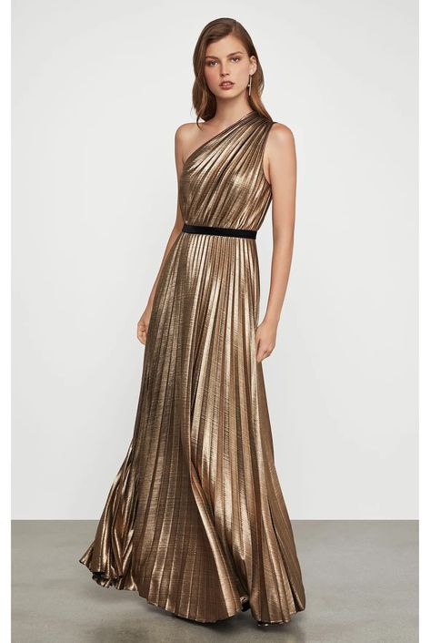 Pleated Halter Dress, Bronze Dress, Evening Dress Patterns, Pleated Gown, Nye Dress, Gold Wedding Dress, Royal Clothing, Cocktail Gowns, Velvet Trim