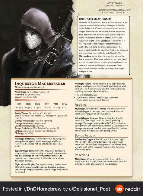 Dnd Spelljammer Monsters, Spellbreaker Dnd, Wizard Stat Block, Clockwork Soldier Dnd, Stat Block 5e, Dnd 5e Homebrew Monsters, Dnd Stat Blocks, Arcane Knight, Cyberpunk Dnd