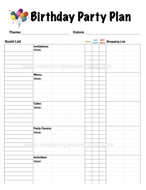 Plan a party on one sheet of paper! From the Guest List to the Party Favors! Use this template to guide you through the invites, menu, cakes, party favors and activities. Whether it is just to jot down contact information for a bakery or to write out the items you would like for the party favors! There is even space for your shopping list, food, paper goods and the balloons!! Wedding Invitation List, Brownie Crafts, Menu Planner Template, Event Planning Brochure, Guest List Template, Wedding Guest List Template, Event Planning Business Cards, Girly Birthday, The Guest List