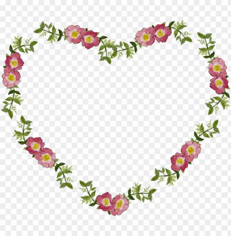 Heart Frame Png Aesthetic, Red Flower Border Frame, Flower Border Transparent Background, Flower Frame Png, Pink Flower Transparent Background, Clear Background, Frame Clipart, Flower Border, Flower Heart