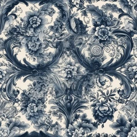 Blue and White Baroque Tile in Floral Design: Resin Artwork Inspired by Elaborate Textiles and Rococo Decadence by CustomCanvasCurators Check out this stunning resin artwork with baroque-inspired floral designs and enchanting watercolors! 😍 The mix of dark white and navy hues captures the rococo decadence perfectly, making it a true eye-catcher for vintage decor lovers. The glossy finish of the resin adds an extra touch of elegance to this exquisite piece. A must-have for any art collector!... Blue And White Tile, Royal Pattern, Dark White, Neutral Wallpaper, Blue Texture, Resin Artwork, Chiaroscuro, Cool Art Drawings, Famous Artists