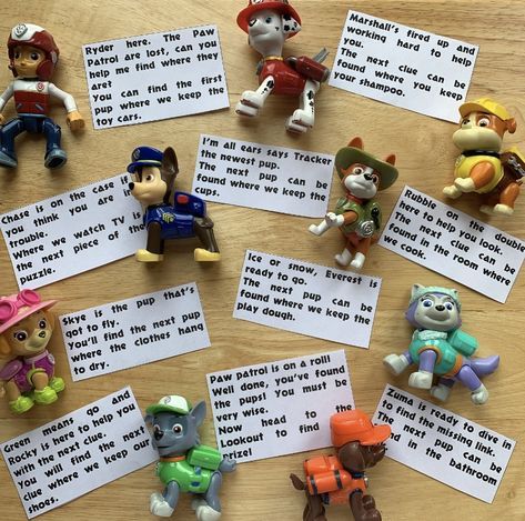 Paw Patrol Treasure Hunt - All About Kids Paw Patrol Playhouse Diy, Paw Patrol Scavenger Hunt Clues, Paw Patrol Tuff Tray Ideas, Paw Patrol Games For Toddlers, Paw Patrol Construction Party, Rainbow Paw Patrol Party, Paw Patrol Birthday Party Diy, Paw Patrol Pancakes, Paw Patrol Party Activities For Kids