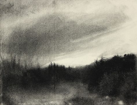 Monochrome Landscape, Charcoal Art, Landscape Drawings, Detailed Drawings, Charcoal Drawing, Black And White Abstract, Miyazaki, Art Portfolio, Art Sketchbook