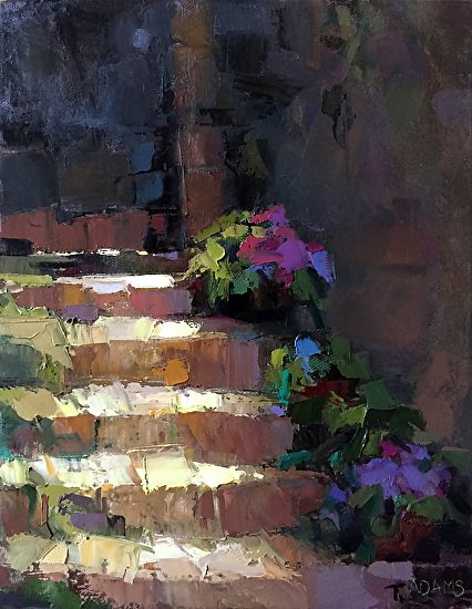 Sun-Streaked Steps by Trisha Adams Oil ~ 12 x 9 Selling Paintings, Impressionism Art, Abstract Art Landscape, Paintings I Love, Impressionist Art, Abstract Landscape Painting, Pastel Art, Art Abstrait, Art Oil