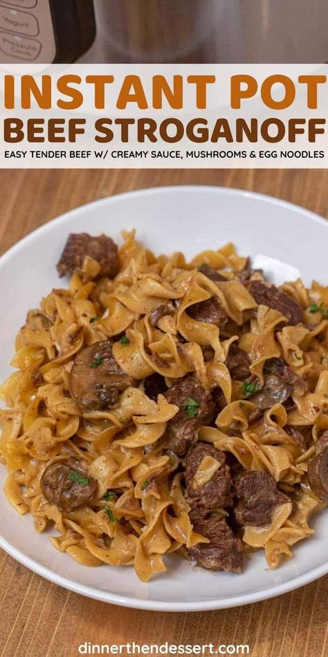 Pressure Cooker Beef Stroganoff, Hamburger Stroganoff Recipe, Instant Pot Beef Stroganoff, Noodles Dinner, Instant Pot Stew, Mini Recipes, Beef Stroganoff Crockpot, Beef Stroganoff Easy, Slow Cooker Beef Stroganoff