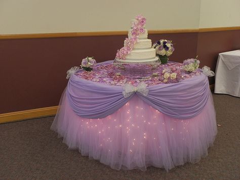 Lavender Fantasy Table Skirt(R) patented by SBD Events | Flickr Purple Quinceanera Theme, Fantasy Table, Purple Quinceanera, Cake Table Decor, Quince Decor, Quince Cake, Sweet Fifteen, Dream Catcher Decor, Quinceanera Cakes