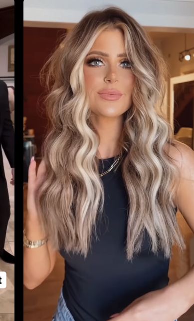 Blonde And Dark Hair Color Ideas, Rooted Beige Blonde Hair, Blonde And Light Brown Balayage, Summer Hair Blonde Balayage, 2023 Hair Trends For Women Long Hair Blonde, Different Blonde Hair Ideas, Bronde Haircolor Fall 2023, Summer Hair Color 2023 Blonde, Hair Colors Blue Eyes