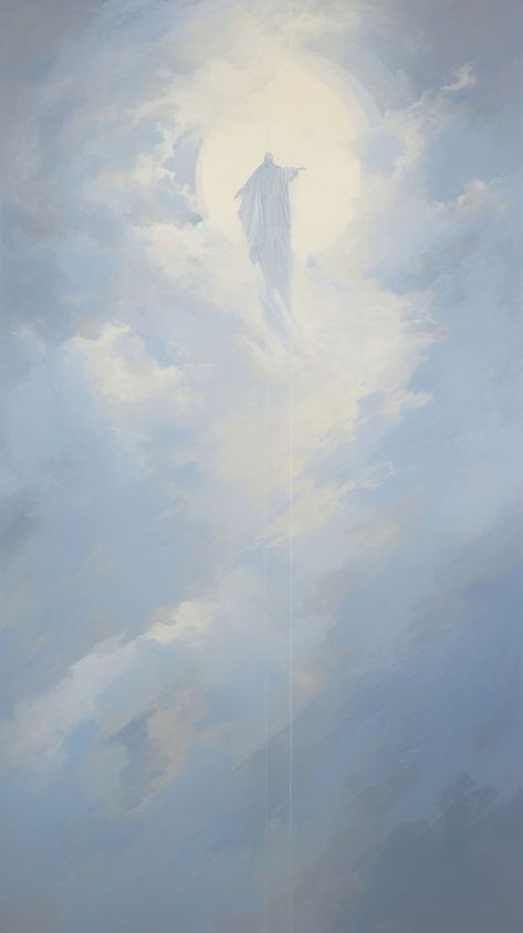 Acrylic paint of Jesus in the heavens outdoors nature cloud. | free image by rawpixel.com / PLAIIII Heavenly Guided, Heavenly Angels Art, Chapel Painting, Heaven Illustration, Heaven Aesthetic, Heaven Painting, Ecclesiastes 3 11, Earth Drawings, Future Clothing