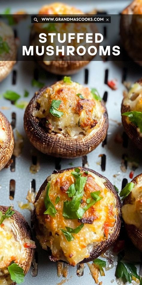 Looking for a tasty and easy appetizer? These Air Fryer Stuffed Mushrooms are just the thing! Made with a savory filling and cooked to perfection in the air fryer, they’re perfect for any occasion. Ww Stuffed Mushrooms, Air Fryer Mushrooms And Onions, Air Fryer Appies, Air Fry Stuffed Mushrooms, Make Ahead Stuffed Mushrooms, Stuffed Mushrooms Gluten Free, Airfryer Mushrooms, Stuffed Mushrooms Air Fryer, Mushroom Neptune