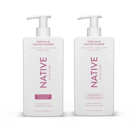 PRICES MAY VARY. Strengthening Shampoo and Conditioner Set - This set strengthens hair against damage, replenishing hair by restoring moisture and reducing breakage. Enjoy longer, more vibrant moisturizing hair with less damage, frizz and tangling. Naturally Derived Ingredients - Native Shampoo and Conditioner Set contains naturally derived and simple ingredients. Made with just 10 thoughtful ingredients that give strength to your dry damaged hair such as coconut oil derived cleansers, food grad Native Hair Products, Bathroom List, Native Shampoo And Conditioner, Native Vanilla, Native Shampoo, Strawberry Shampoo, Mama Coco, Cheap Shampoo, Best Shampoo And Conditioner