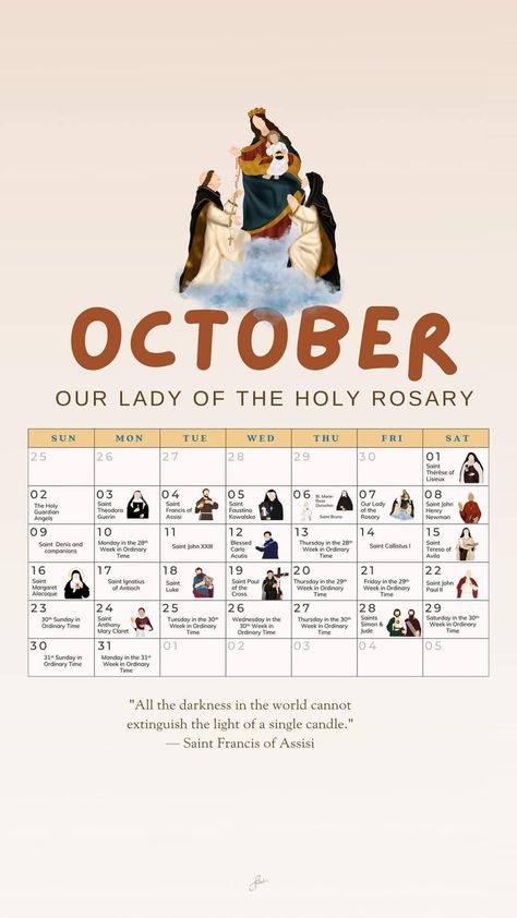 Saint Of The Day Catholic, Saints Feast Days Calendar, Catholic Calendar, Our Lady Of Rosary, St Jude Prayer, Catholic Feast Days, Liturgical Living, Saint Feast Days, Catholic Homeschool