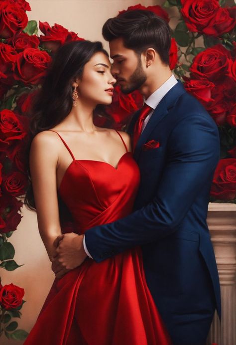 Red Dress And Suit Couple, Best Friend Romance, Dark Haired Men, Elegant Suit, Beautiful Red Dresses, Elegant Couple, Cute Couples Cuddling, Couple Picture Poses, Indian Bridal Fashion