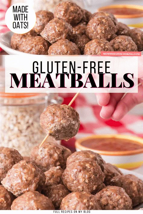 Use certified gluten-free oats to make these Gluten Free Meatballs with Oatmeal, the perfect addition to your spaghetti or a meatball sub, even wonderful served as is! Meatballs With Oatmeal Recipe, Meatballs With Oatmeal, Gluten Free Meatballs Recipe, Easy Italian Meatballs, Gluten Free Meatballs, Meatball Dinner, Meatball Sub, Best Beef Recipes, Meatball Recipes Easy