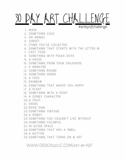 Day Art Challenge, Challenge List, Sketchbook Prompts, Sketchbook Ideas Inspiration, Fit Quotes, Thigh Challenge, 30 Day Art Challenge, Art Journal Challenge, Sketchbook Challenge