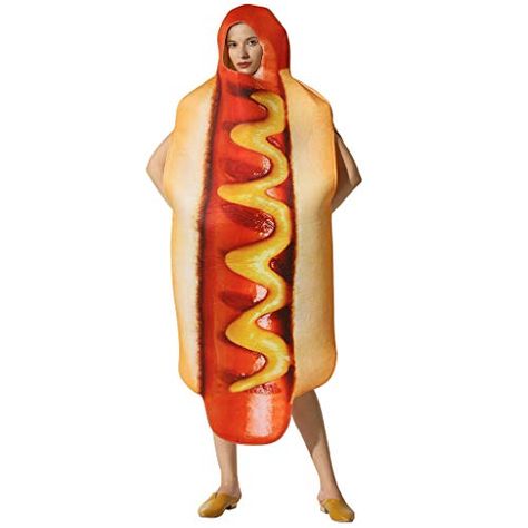 EraSpooky Halloween Hot Dog Costume Footlong Best Halloween Costumes & Dresses USA Hot Dog Suit, Hot Dog Halloween Costume, Dog Costumes For Kids, Halloween Hotdogs, Hot Dog Costume, Pizza Costume, Cartoon Halloween Costumes, Hotdog Costume, Food Costumes