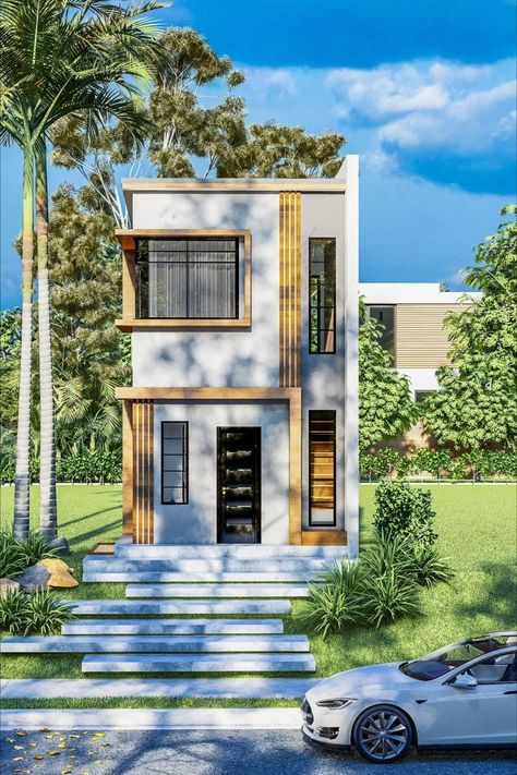 Small Houses 2 Floors, Open Space Tiny House, Tiny House 2 Story Floor Plans, Tiny One Story House, Three Story Tiny House, 32 Sqm House Design, Small Modern 2 Story House, Tiny House 2 Floors, Small 2 Floor House