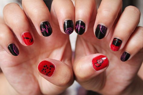 Daredevil Nails, Daredevil Tv Show, Marvel Nails, Marvel Daredevil, Aesthetic Nails, Design Nails, Nails Ideas, Nails Art, Fashion Nails