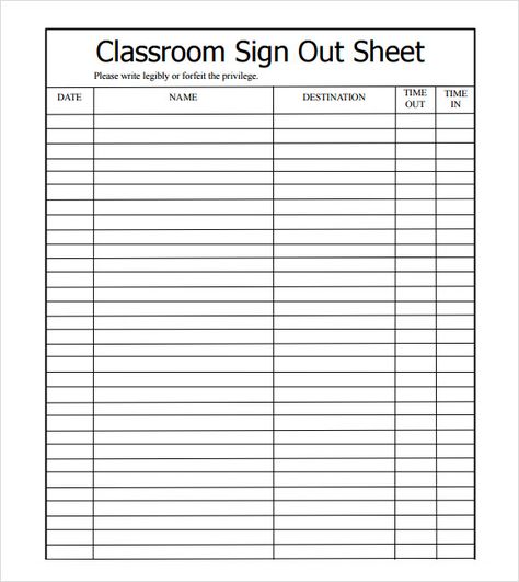 Sample Sign Out Sheet Template - 8+ Free Documents Download in PDF, Excel, Word Sign Out Sheet Free Printable, Sign In And Out Sheet Free Printable, Sign In Sheet Template Free Printable, Sign In And Out Sheet, Peer Counseling, Tool Trailer, Sign Out Sheet, Interest Survey, Church Library