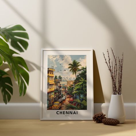 Chennai Travel Art Print, Chennai Wall Art Poster, India Wall Hanging Art, Indian Art Poster Decor, Chennai Poster Gifts - Etsy Singapore Chennai Illustration, Chennai Poster, Chennai Art, Chennai Travel, Art Indian, Travel Art Print, Poster Decor, Wall Hanging Art, Postal Stamps