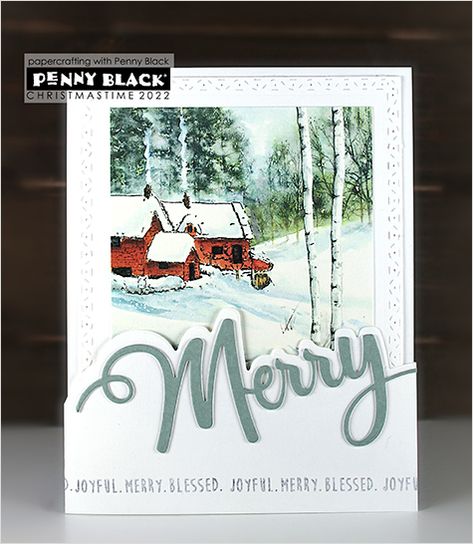 SHOP “Christmastime 2022” Today! | The Penny Black Blog Black Christmas Cards, Berry Bouquet, Penny Black Cards, Penny Black Stamps, Gem Shop, Black Christmas, Christmas Scenes, Penny Black, Christmas Inspiration