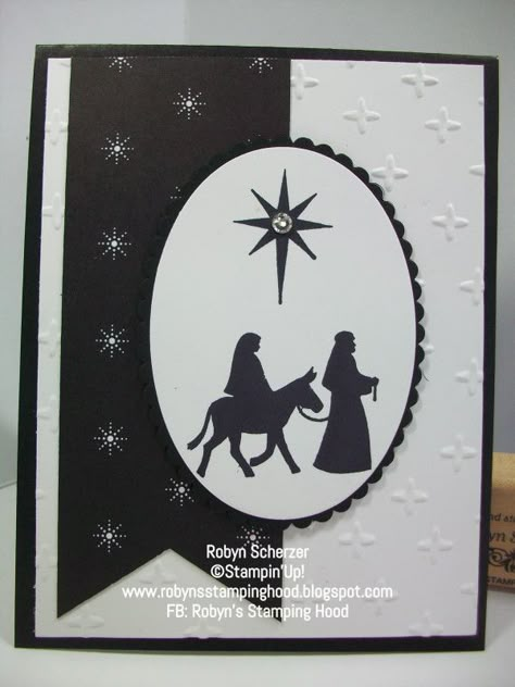 SUO - Homemade Cards, Rubber Stamp Art, & Paper Crafts - Splitcoaststampers.com Black And White Christmas Cards Handmade, Handmade Christian Christmas Cards, Christmas Cards Black And White, Nativity Christmas Cards Handmade, Nativity Cards Handmade, Religious Christmas Cards Handmade, Christian Christmas Cards Handmade, Black And White Christmas Cards, Christmas Cards Nativity