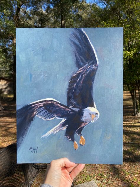 Eagle Painting Easy, Eagle Painting Acrylic, Eagle Paintings, Bald Eagle Painting, Dope Drawings, Eagle Painting, Sky Art Painting, Pink Flowers Wallpaper, Flying Eagle