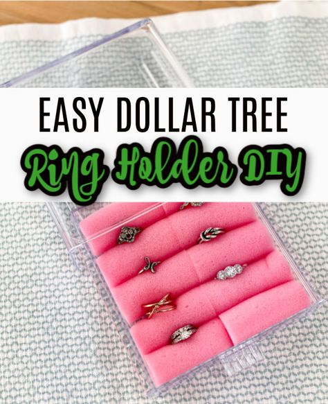 Check out this easy dollar tree craft. Make a Ring holder for only $2. Ring Pop Holder, Plastic Canvas Jewelry Organizer, Diy Jewelry Holder Stand Dollar Tree, Diy Ring Holder Display, How To Make A Ring Holder Diy, Homemade Ring Holder, Diy Ring Organizer, How To Make A Ring Holder, Diy Ring Storage