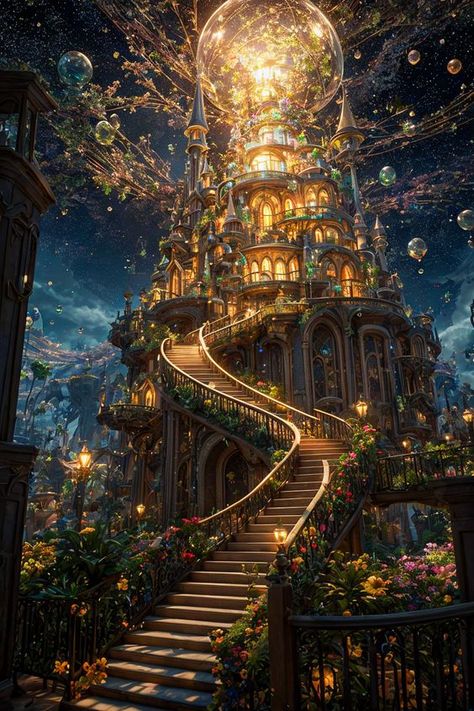 Fairytale World, Fantasy City, Fantasy House, Fantasy Castle, Fantasy Setting, Fantasy Places, Cool Wallpapers Art, Fantasy Art Landscapes, Fantasy Aesthetic